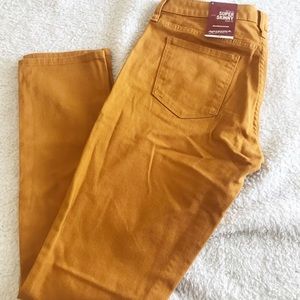 New ARIZONA SUPER SKINNY MUSTARD JEANS SIZE 11